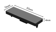 Blade Fencing Top Cap – 50 X 16mm – Aluminium – Black