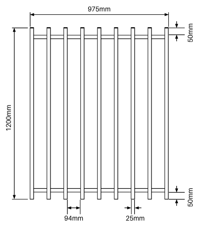Barr Fencing Gate 975W X 1200H – White