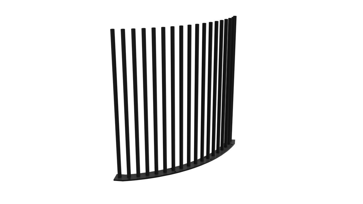 PIK Fencing Curved Panel – 1000W X 1280H – Black
