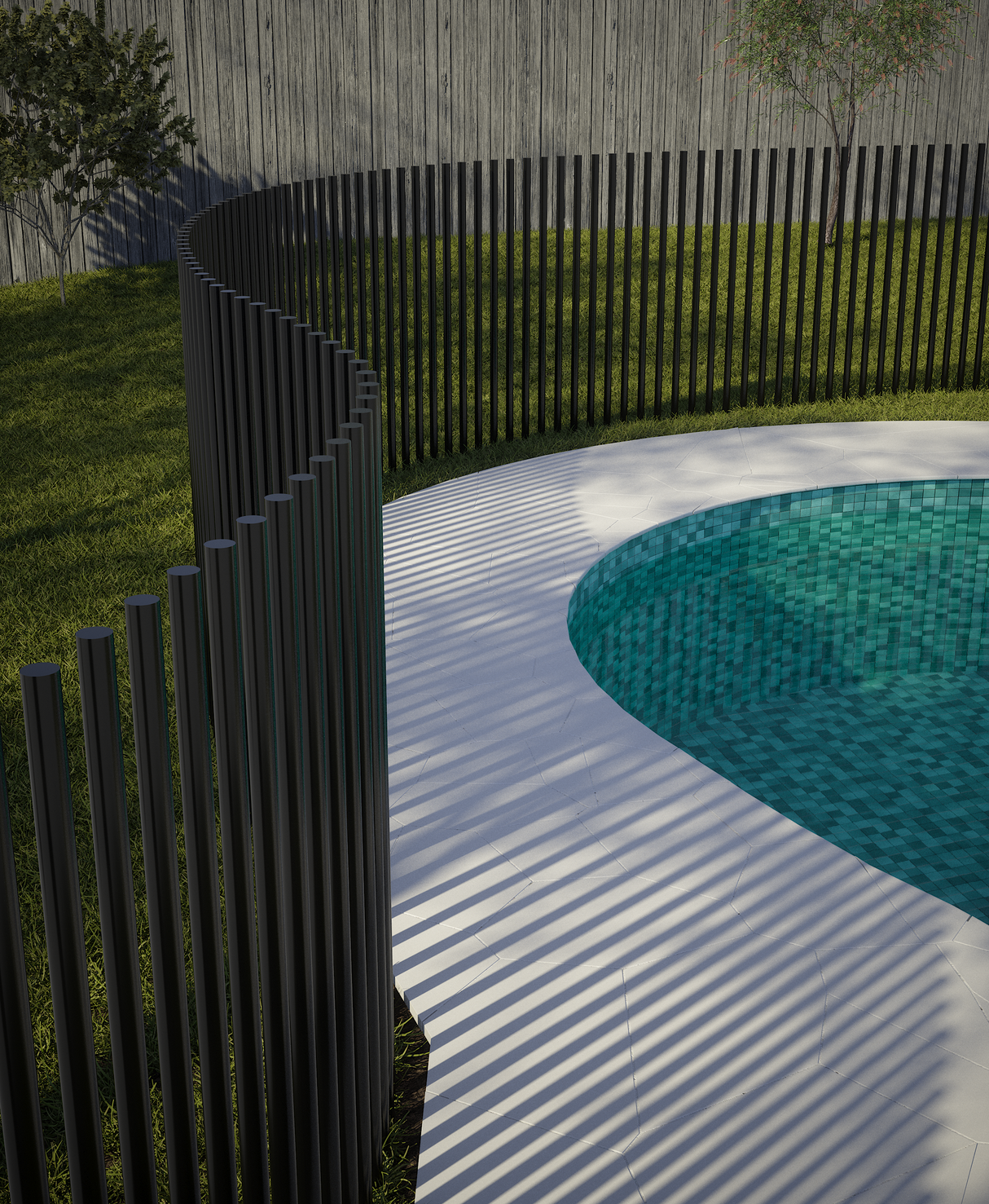 PIK Fencing Curved Panel – 1000W X 1280H – Black