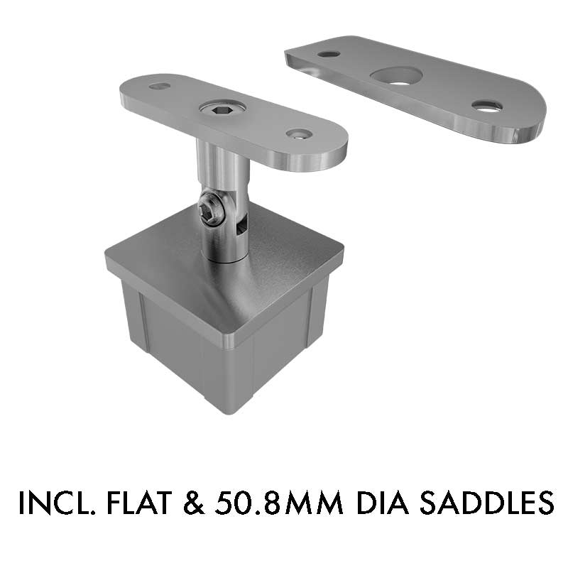 Square 50.8mm, Rail Support – Various Finishes