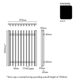 Blade Fencing Gate – 975W X 1200H – Black