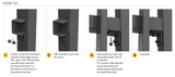 Aluminium Bracket – Horizontal Open Side – 4 Pack – Satin Black Finish