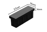 Blade Fencing Top Cap – 50 X 16mm – Plastic – Black