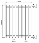 Barr Fencing Gate 975W X 1200H – Black