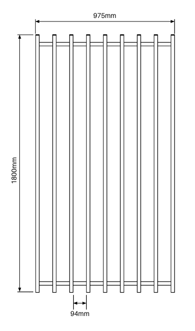 Barr Fencing Gate 975W X 1800H – Black