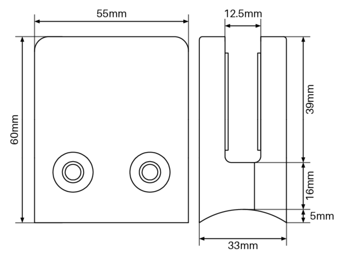 Square Clamp-Round Back – Various Finishes