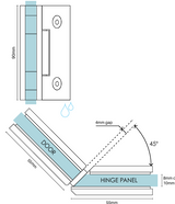 Purity Shower Screens 135° Glass To Glass Hinge – Various Finishes