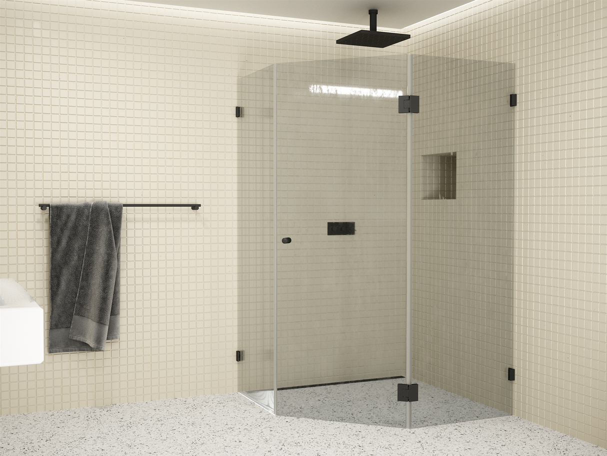 Purity Shower Screens 135° Glass To Glass Hinge – Various Finishes