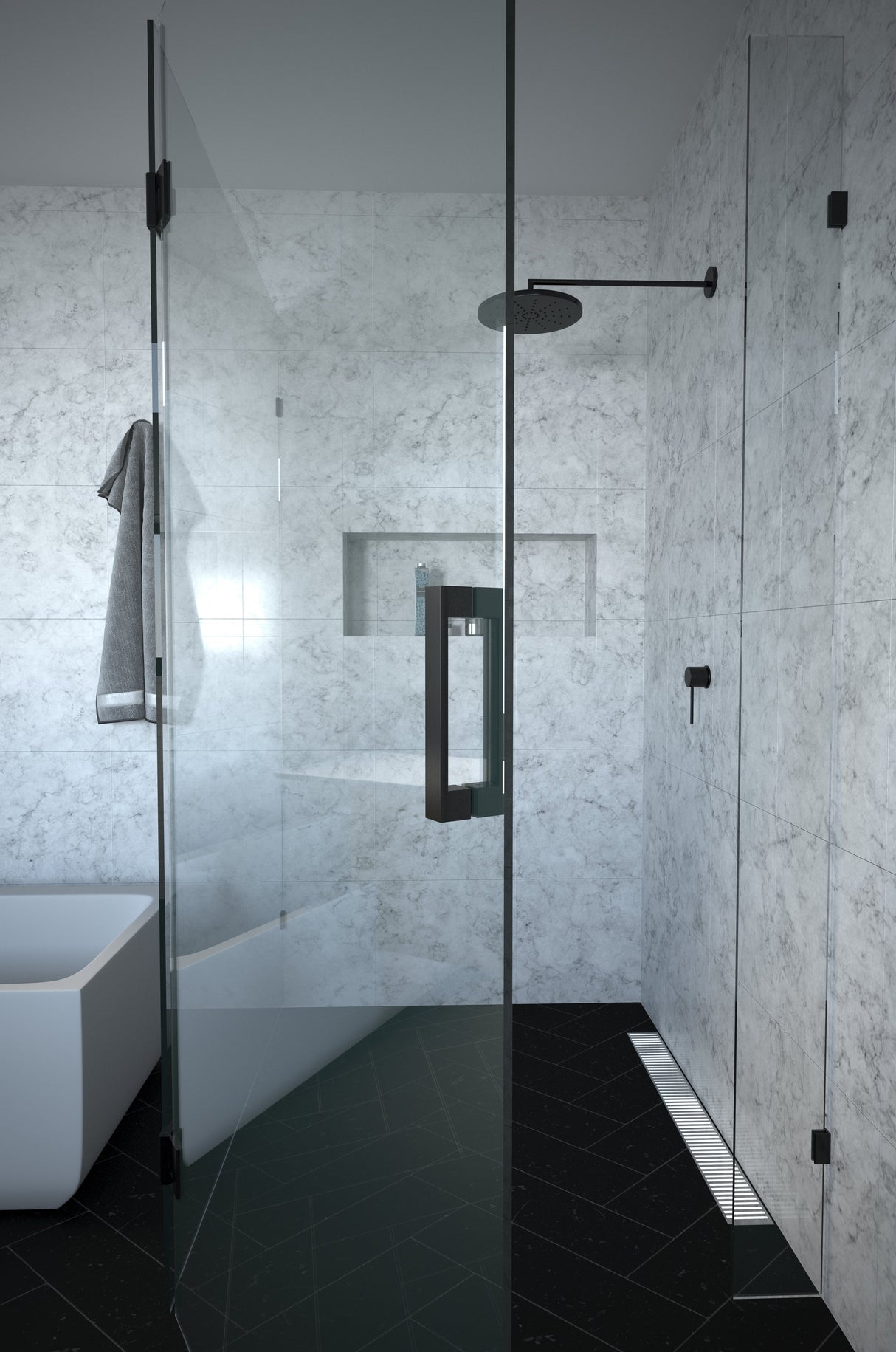 Purity Shower Screens 180° Glass To Glass Hinge – Various Finishes