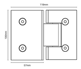 Purity Shower Screens 180° Glass To Glass Heavy Duty Hinge – Various Finishes