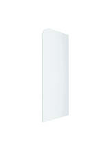 Purity Shower Screen Fixed Panel With Featured Radius Corner And Ultra Clear Narrow Reeded Design – 10mm Clear Toughened Glass, Multiple Sizes Available