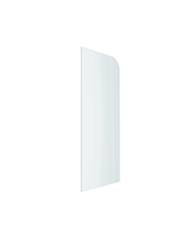 Purity Shower Screen Fixed Panel With Featured Radius Corner And Ultra Clear Narrow Reeded Design – 10mm Clear Toughened Glass, Multiple Sizes Available